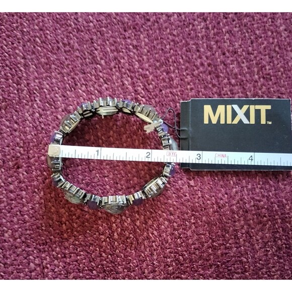 Mixit Stretch Bracelet Purple Silver Beads Jewelry OS Birthstone Fashion Costume - Picture 5 of 15